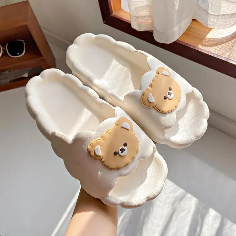 Summer Cute Cloud Pattern Slippers Women Home Casual Bathroom Shower Outdoor Wear Sandals Non-slip Pvc Material Adult Size